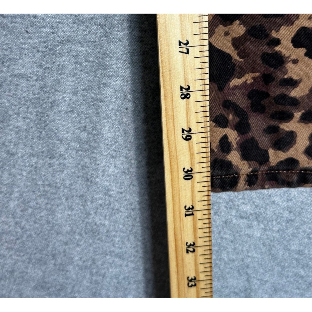 NEW Abercrombie Fitch Slouchy Jeans Womens 33 Brown Leopard Print Mid Rise Denim - Picture 9 of 12